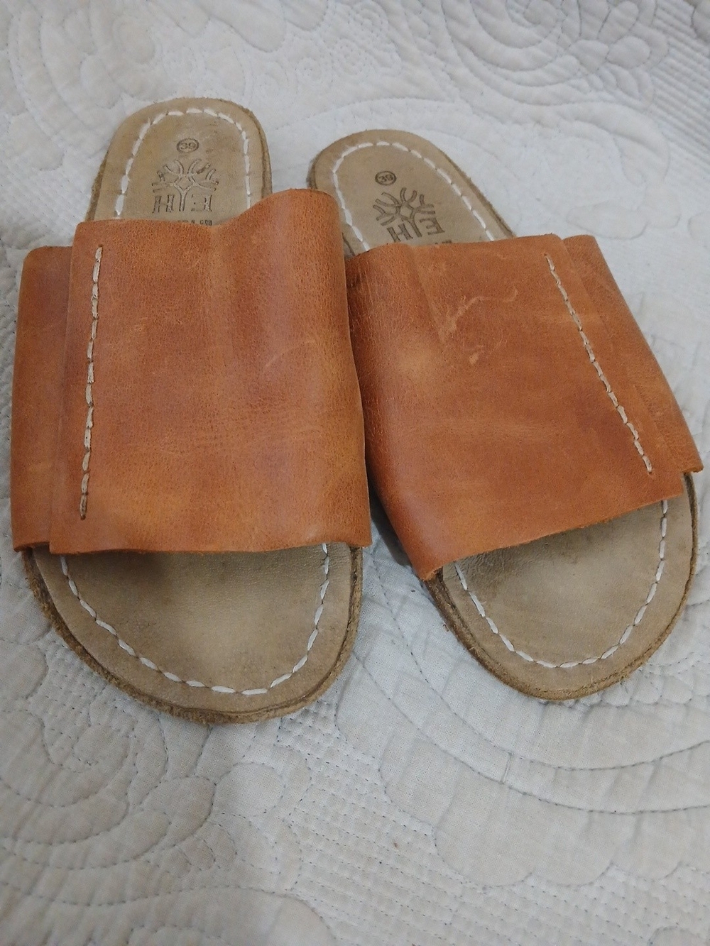 Earthing Harmony Women's Grounding Sandals Brown Leather Size 39 US 8 Handmade